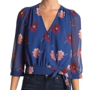 Madewell Effie Floral Wrap Top Small New